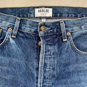 AGOLDE Dark Wash Straight Leg Jeans